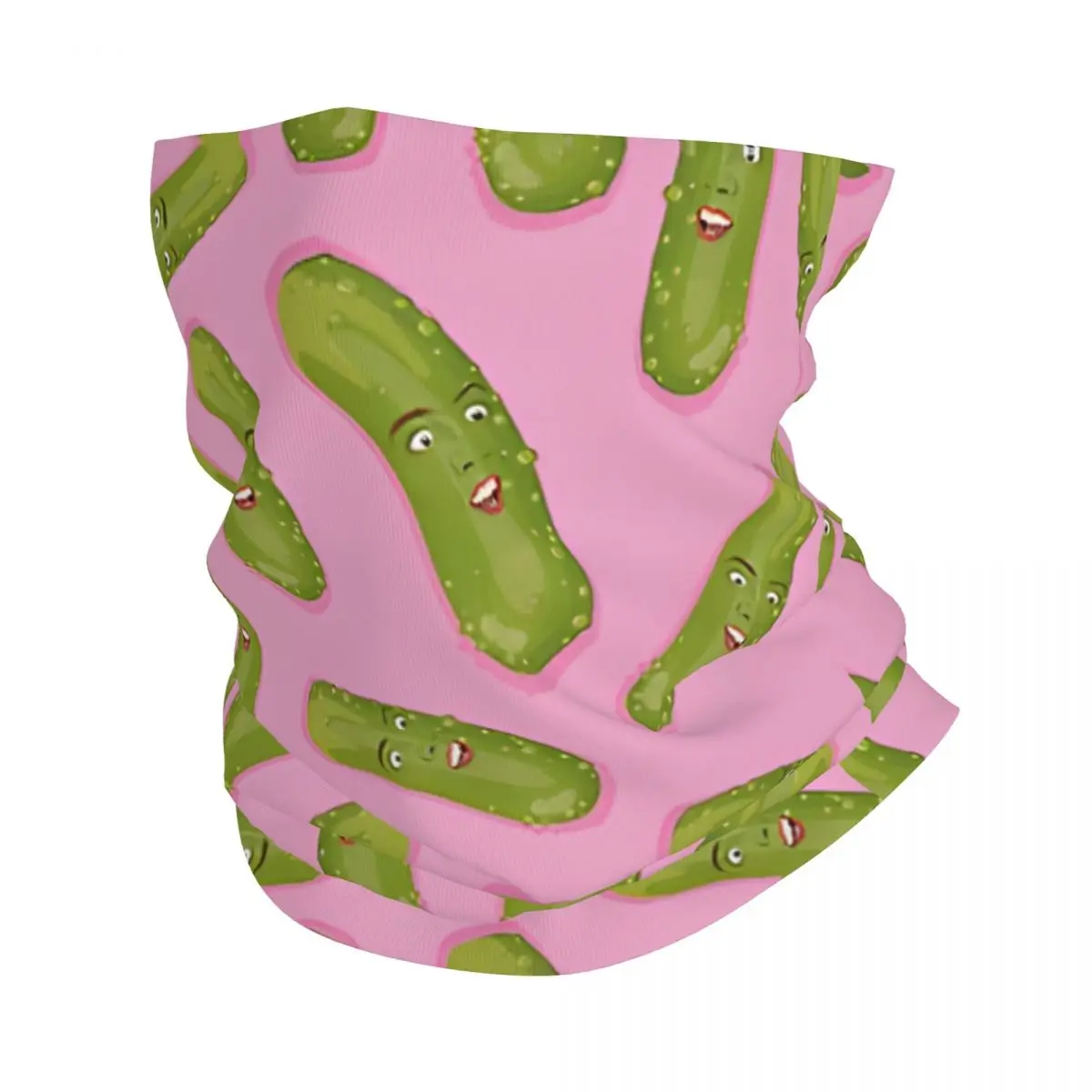 Pink Cucumber Scarf Neckerchief Neck Face Mask Polyester