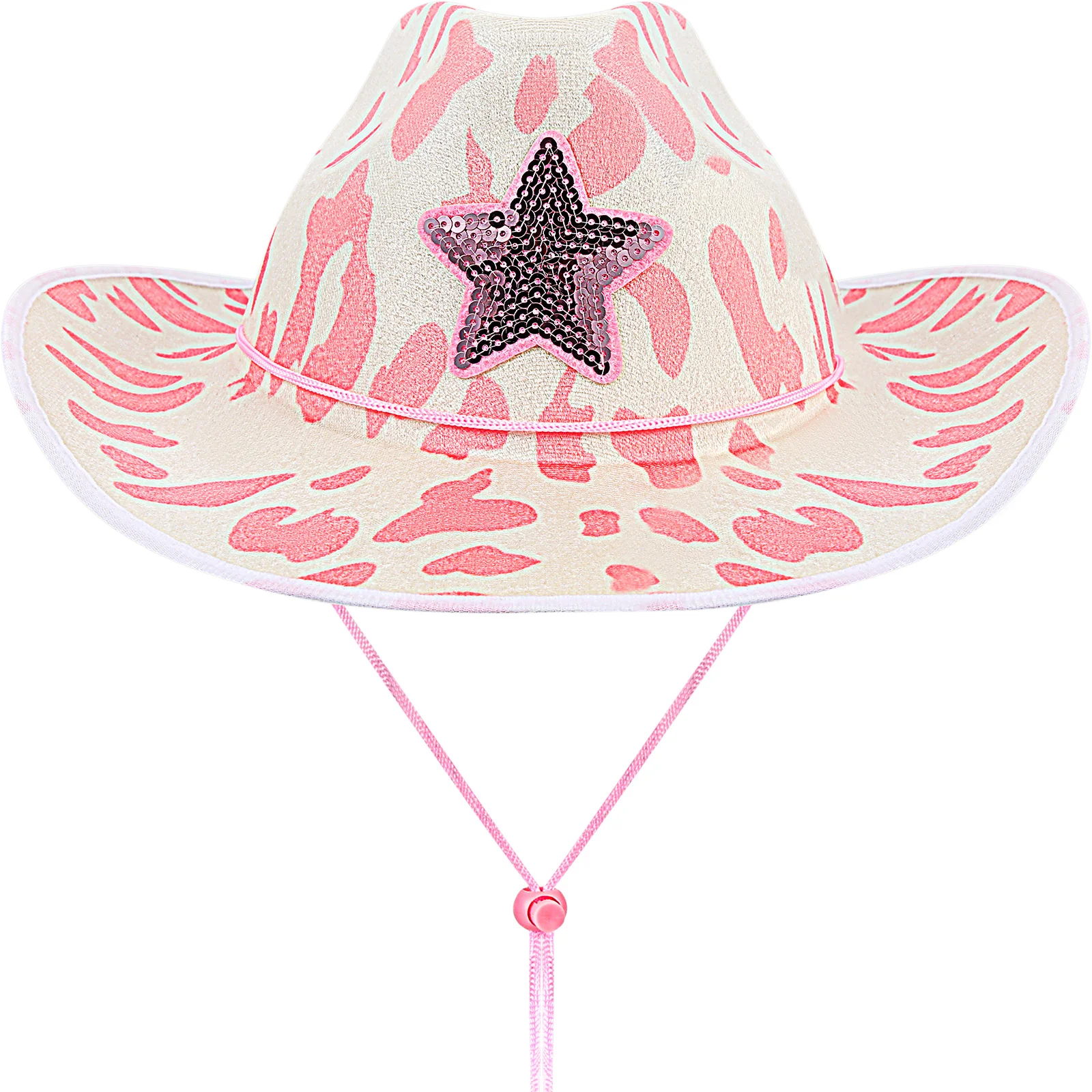 Cowboy Hat Cowgirl Hats Women Bride Pentagram Printing Pink Costume Felt Girls Child