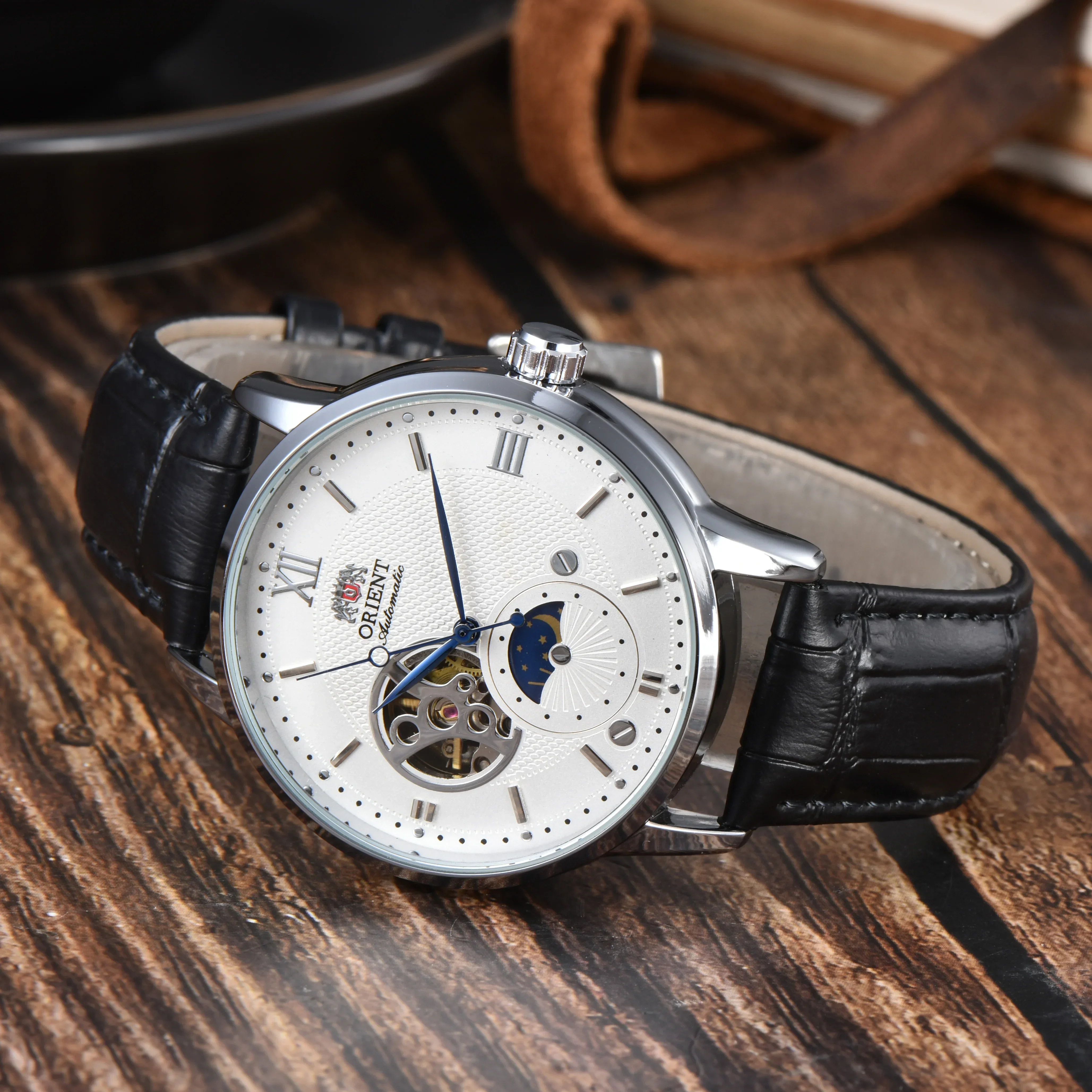 DFDG Sport Mechanical Automatic Unisex Watch Sun, Moon, Star, World Time Waterproof Shockproof Full Function Orient Series
