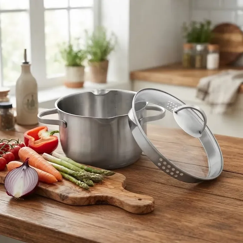 Large Deep Cooking Pot Set with Baking Pan Multiple Sizes Outdoor Camping Cookware Kit Durable Kitchen Pots for Home Use