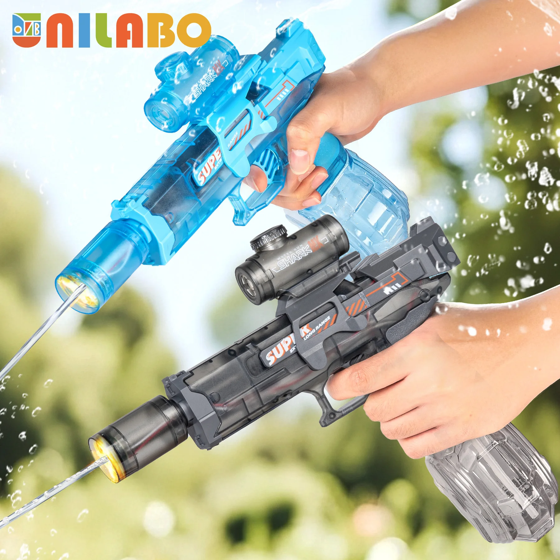 Electric Water Gun with Cool LED Lights and Fully Automatic Burst, Summer Outdoor Beach Pool Party Toy