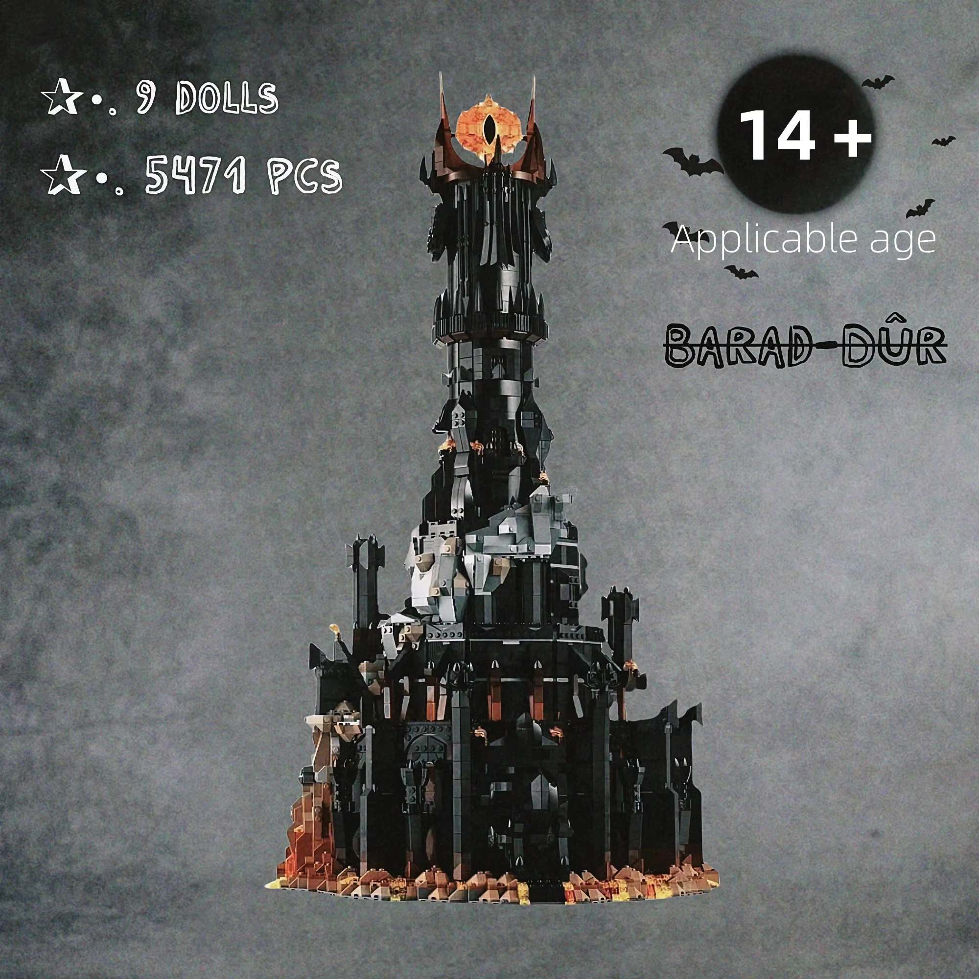 

New building black tower dark model brick creative MOC building block kit toy boy adult Birthday party Christmas gift