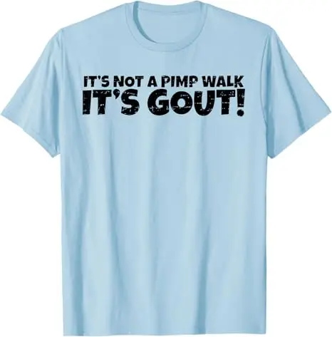 �It's Not A Pimp Walk It's Gout“ Lustiges T-Shirt mit medizinischem Humor für alte Männer, Y2k, personalisierte Buchstaben, bedrucktes sarkastisches Witz-Spruch-T-Shirt – Detail 3