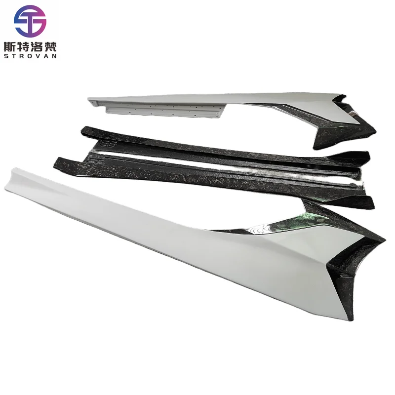 

STLF for Lamborghinis Aventador LP700 LP720 SVJ Style Body Kit Semi Carbon Fiber Forged Pattern Side Skirts & Bumpers with Lip