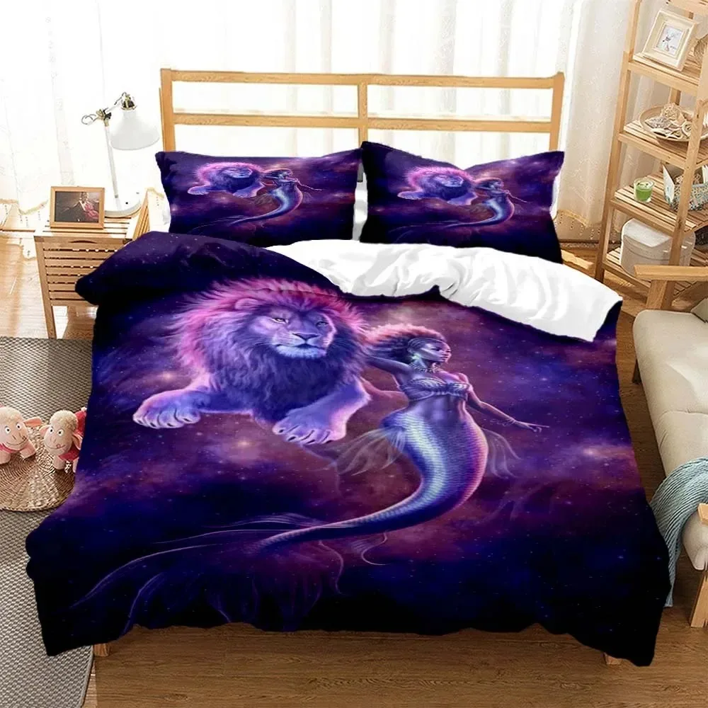 

Zodiac Mermaid Digital Print Polyester Bedding Sets Child Kids Covers Boys Bed Linen Set for Teens Bedding Set