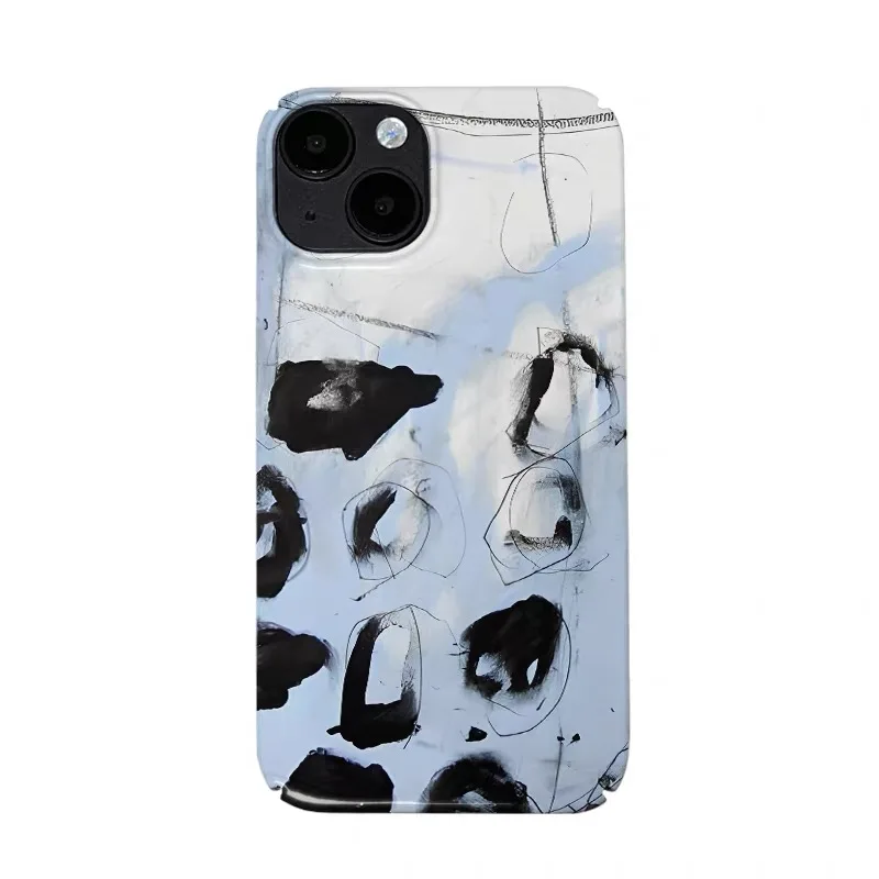 

Ins Korean Blue Graffiti Art Phone Case for IPHONE 17 Air 16E 15 PROMAX 14 Plus 13 12 MINI 11 PRO 16Plus XR Acrylic Phone Cover