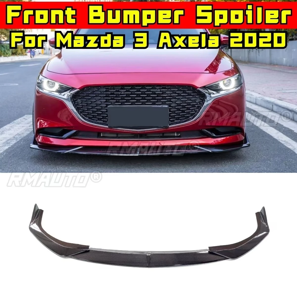 

Car Front Bumper Lip Diffuser Spoiler Glossy Black Modification Part for Mazda 3 Axela 2020 Bumper Protector Car Accessories