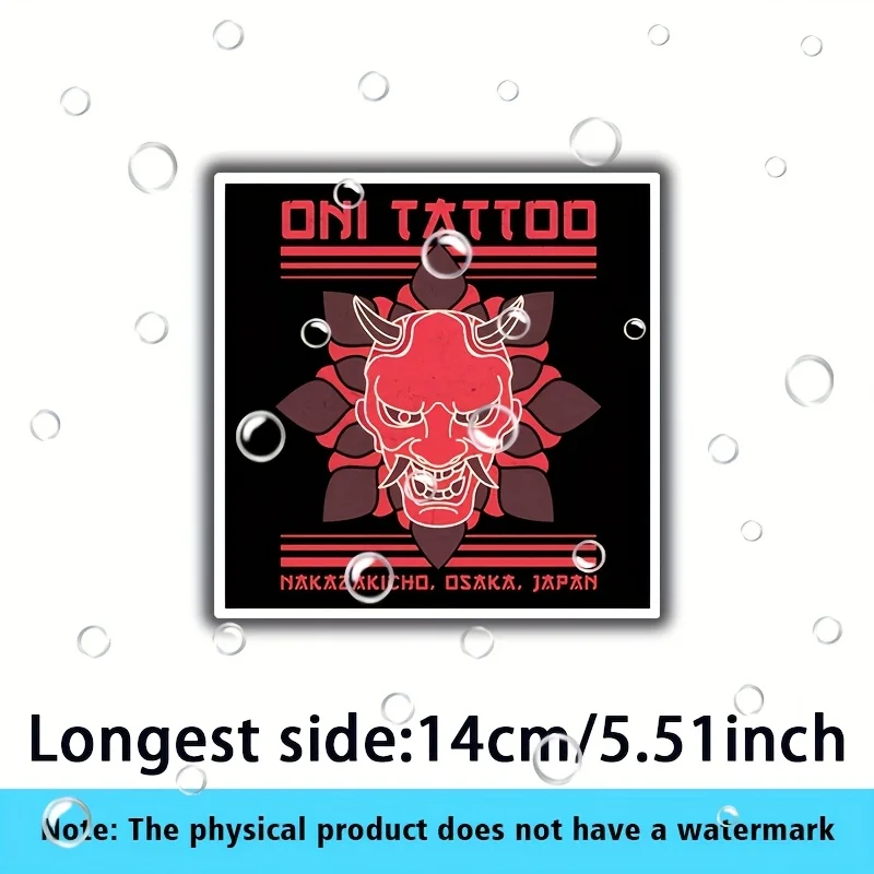 1 adesivo per tatuaggi a tema giapponese, adesivo in vinile impermeabile per auto, laptop, zaini e personalizzazione dell'atmosfera della maschera Oni