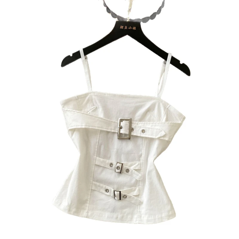 Camis Women Tops Short Top Strapless Sleeveless Tanks Sexy Slim Fit Y2k Streetwear Elegant Splice Work Sheath Tight Waist 2025