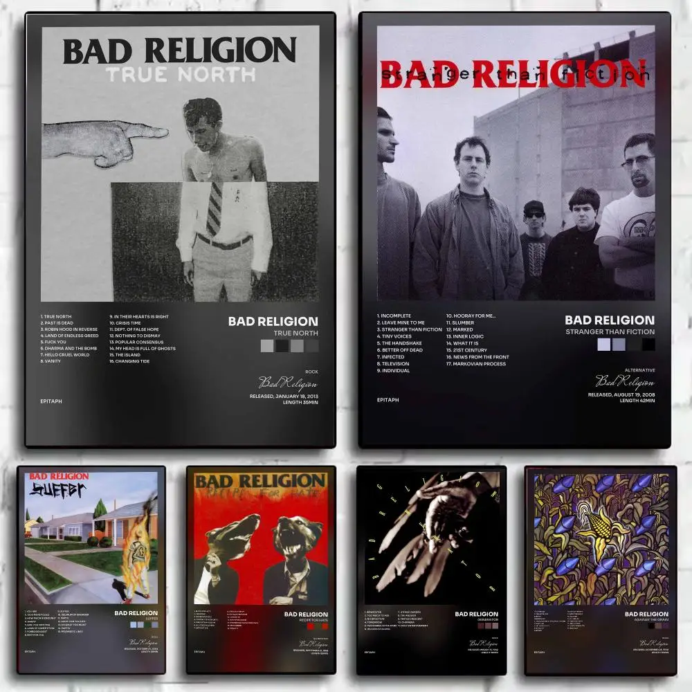 Singer B-Bad Religion Poster Wall Art Prints for Living Room Bedroom Home Decor Decorative Pictures
