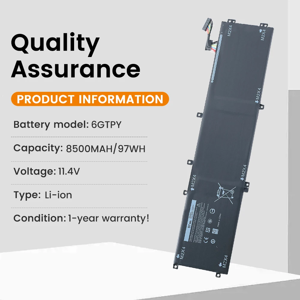 6GTPY Battery for DELL XPS 15 9570 9560 7590 and DELL Precision 5520 5530 Series Notebooks 11.4V 97WH 100% Tested