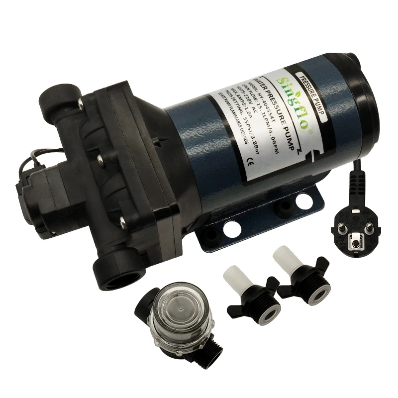 

Singflo 220VAC 4GPM 15.2LPM 55PSI High Flow Fresh Water Pump Made with Different Plug Styles