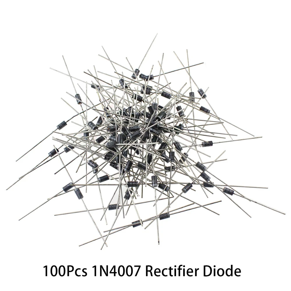 100pcs 1N4007 Rectifier Diode 1A 1000V DO-41 Axial Electronic Silicon Schottky diode