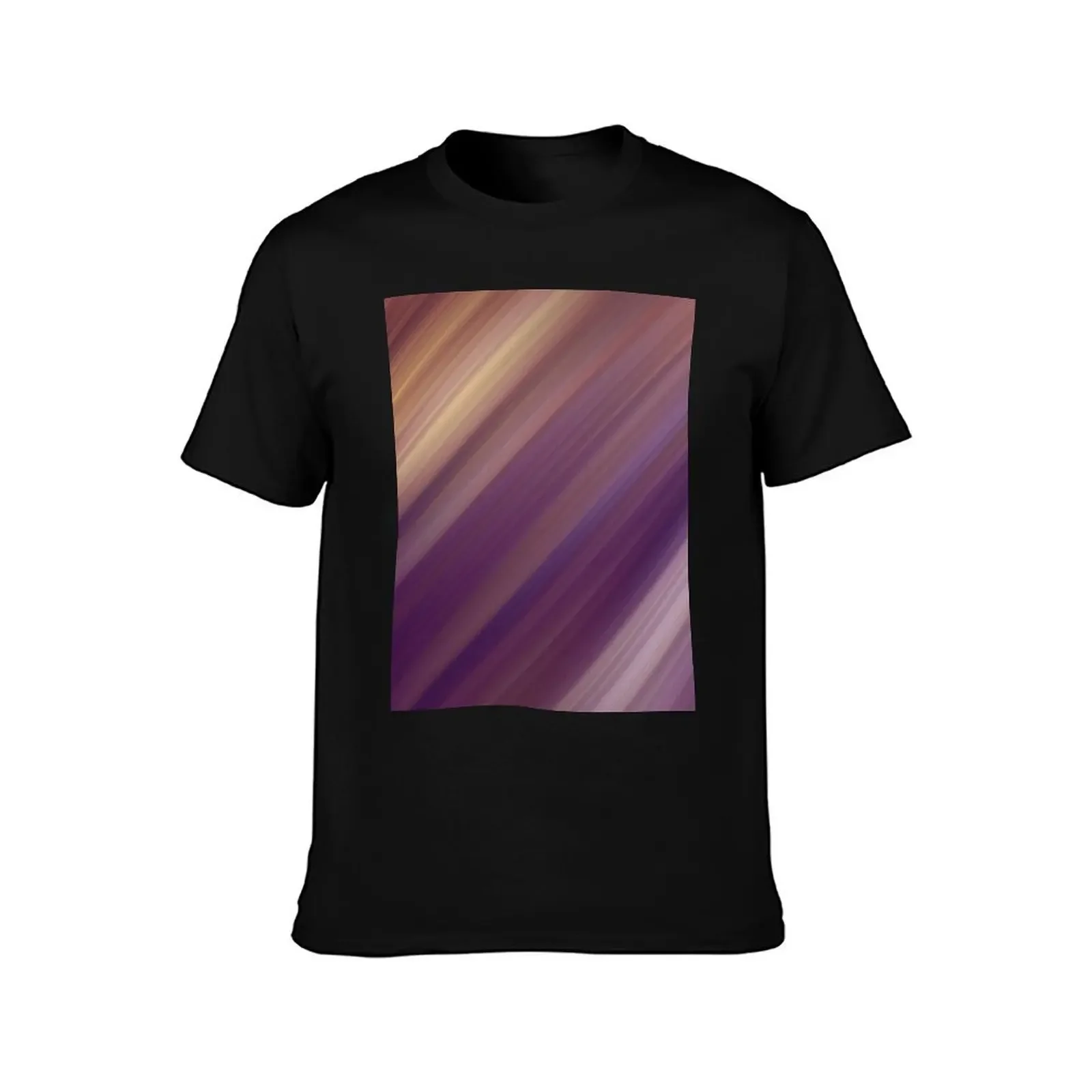 purple and gold stripe pattern T-Shirt tops blue lock anime clothes korean fashion shirts men graphic