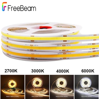 5M 10M LED Strip 12V 24V COB LED Light Strip Flexible Ribbon LED Light Dimmable Room Decor LED Tape 2700K 3000K 4000K 6000K 8mm