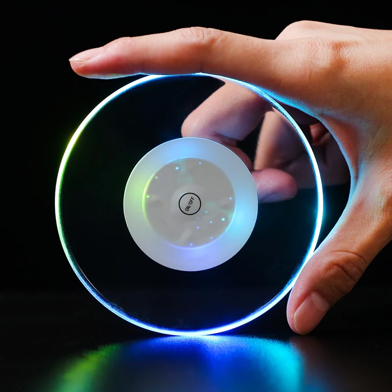 Ultra-Thin Transparent LED Coaster, Glowing Cocktail Base for Bar, Light-Up Pad for Milk Tea Cup or Whiskey Glass