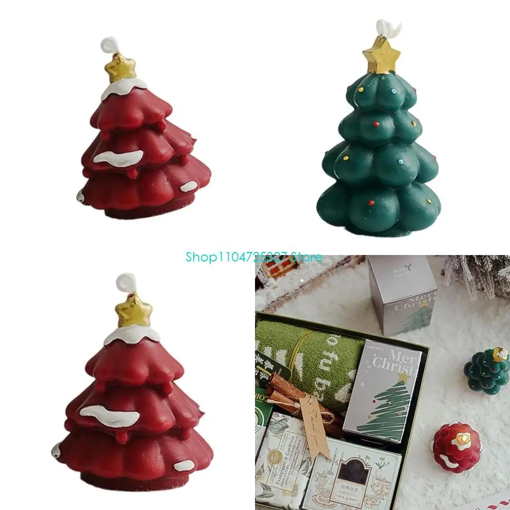 D8KF Handmade Christmas Tree Scented Wax Decorative Gift