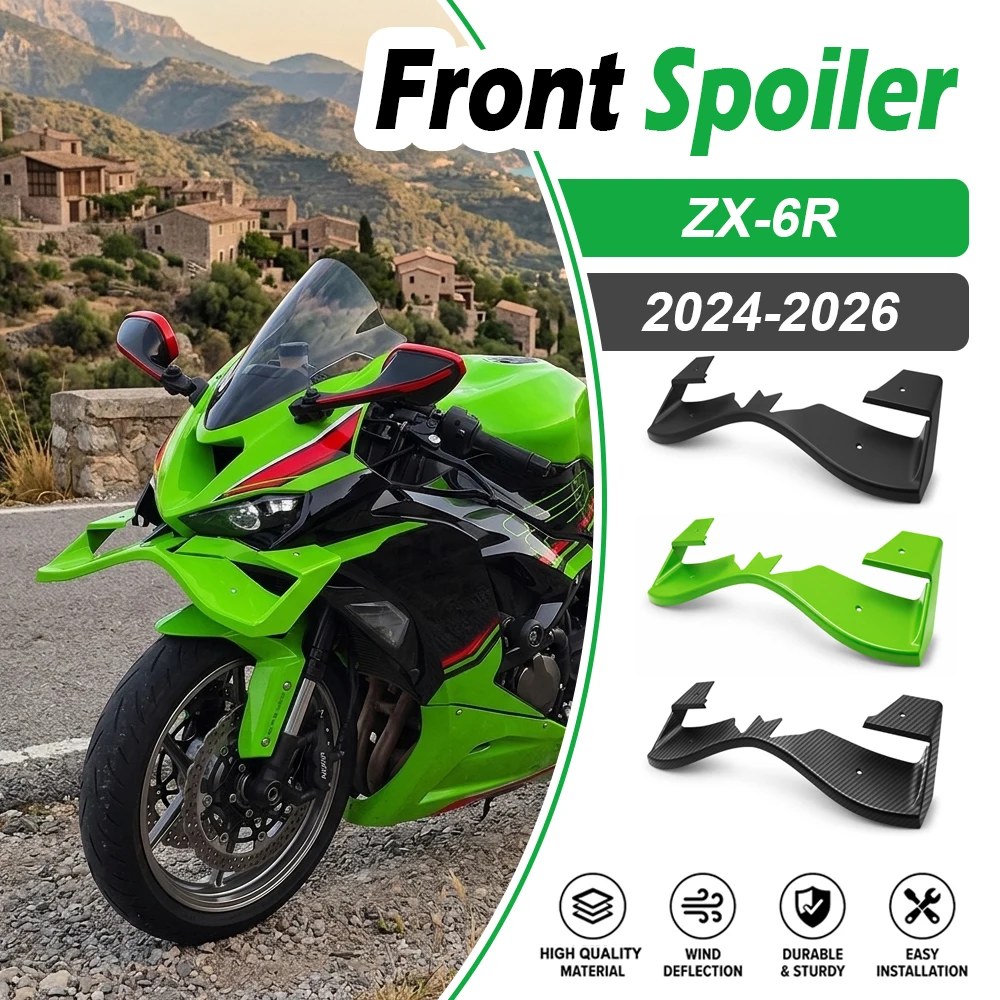 For Kawasaki Ninja ZX-6R ZX 6R ZX6R 2024 2025 2026 Motorcycles Aero Air Front Lip Lower Fairing Wind Wing Spoiler Accessories