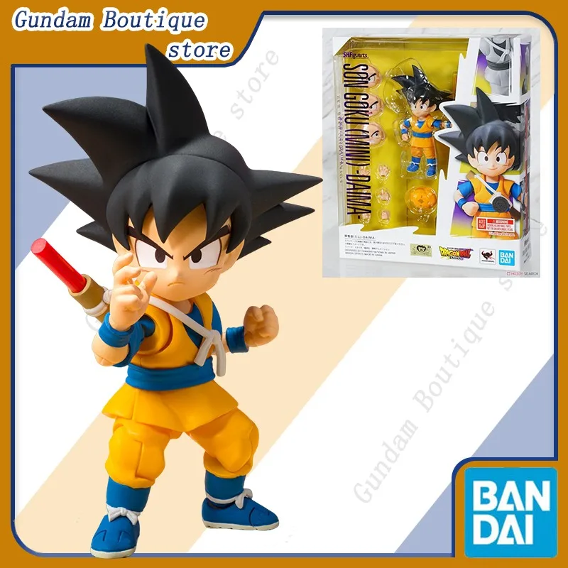 Bandai genuino SHF Dragon Ball SON GOKU (MINI) -DAIMA- figura de acción de Anime articulaciones coleccionables modelo móvil juguetes regalo niños