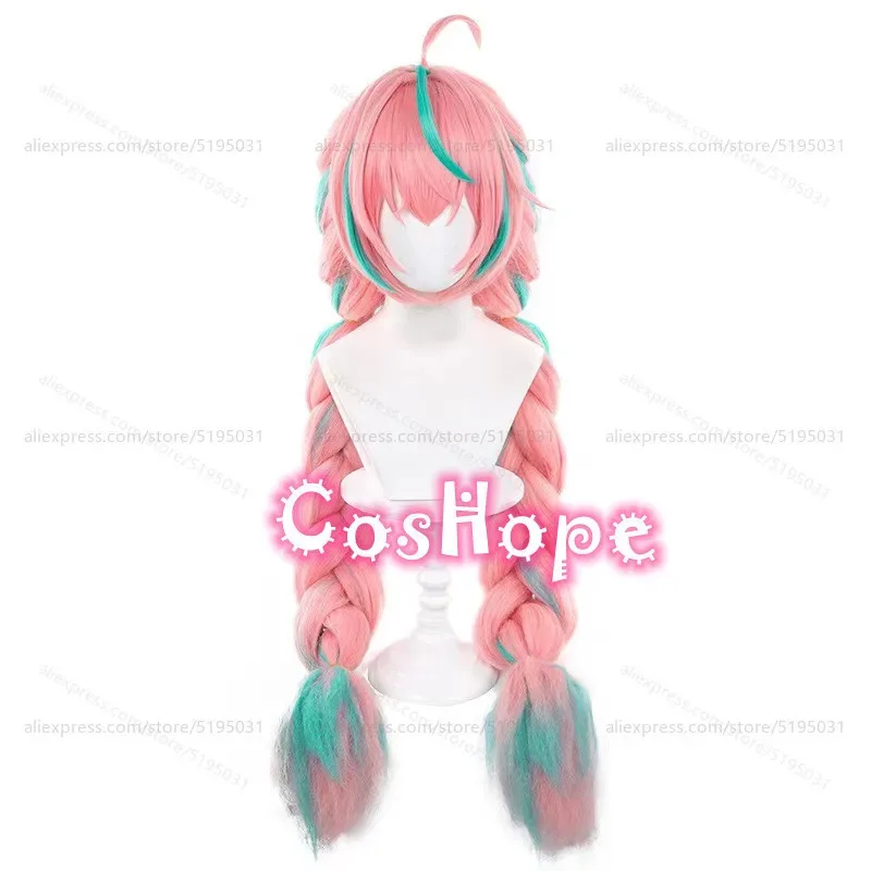 

COSda@Varesa Cosplay Wig 100cm Long Pre Braided Pink Green Mixed Wig Cosplay Anime Cosplay Wigs Heat Resistant Synthetic WigsCOS