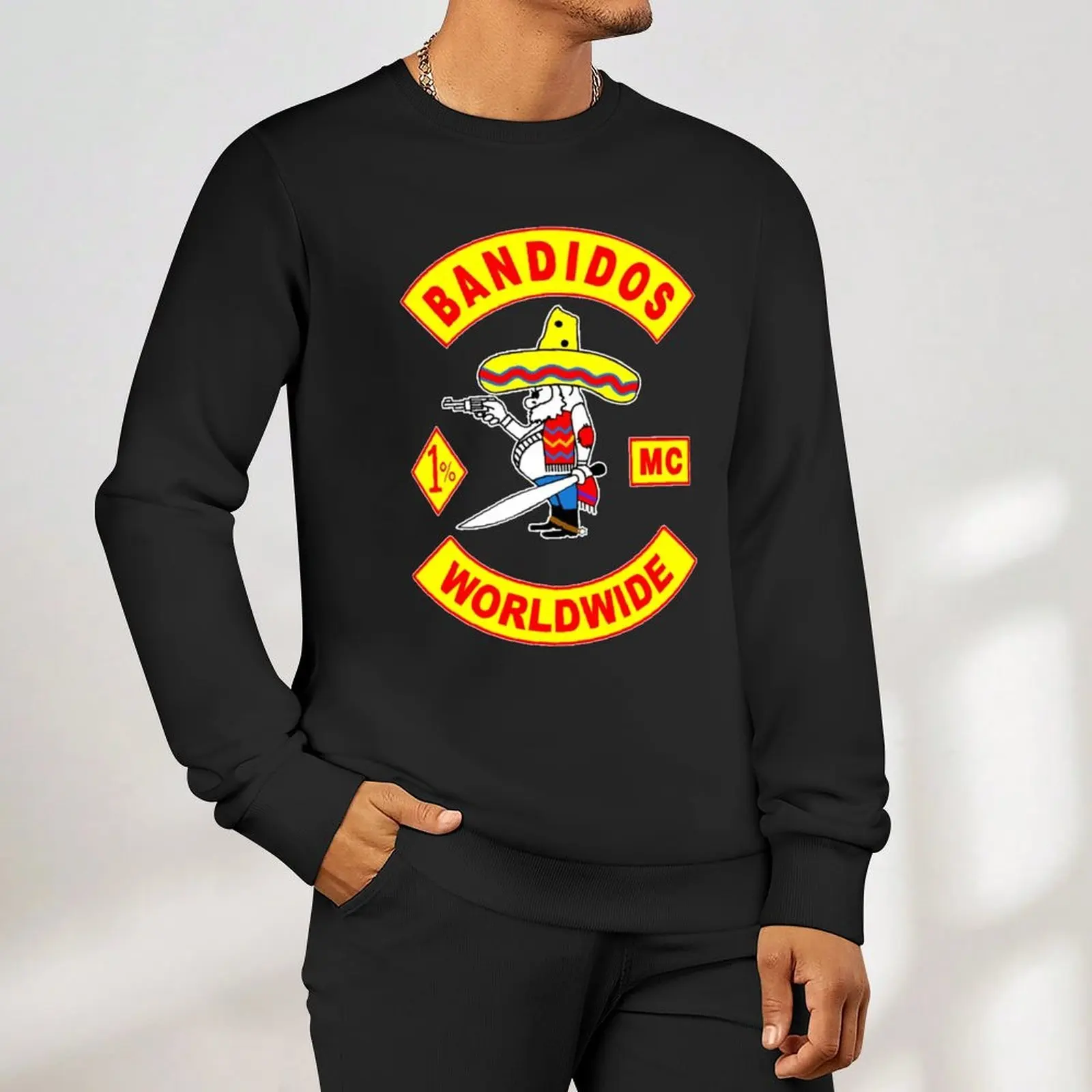 Bandidos Worldwide MC Logo Essential Pullover anime clothing men's autumn clothes mens clothes men's clothes oversize sweatshirt