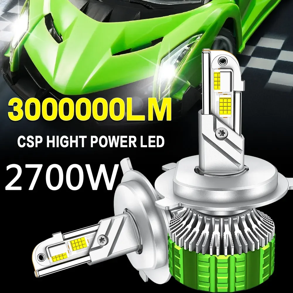 YBN LED-koplamplamp H4 Autolampen Canbus 2700W Super Power Vuurtoren 6500K 12v 24v 36V H7 H1 H3 H11 H8 H9 9005 9006 HB3 HB4