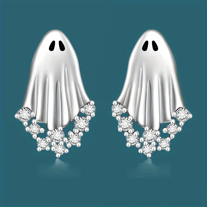 

2pcs Fashion Ghost Earrings Halloween Christmas Birthday Party Anniversary Gift Jewelry For Friends And Family