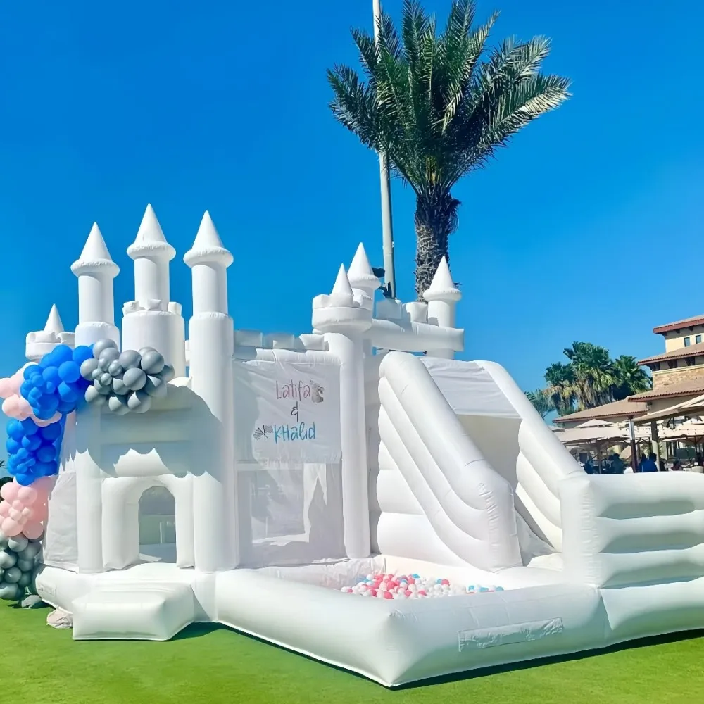 

Giant White color Wedding Jumping Castle gonflable château juegos inflables Bounce House Giant Slide inflatable Playground