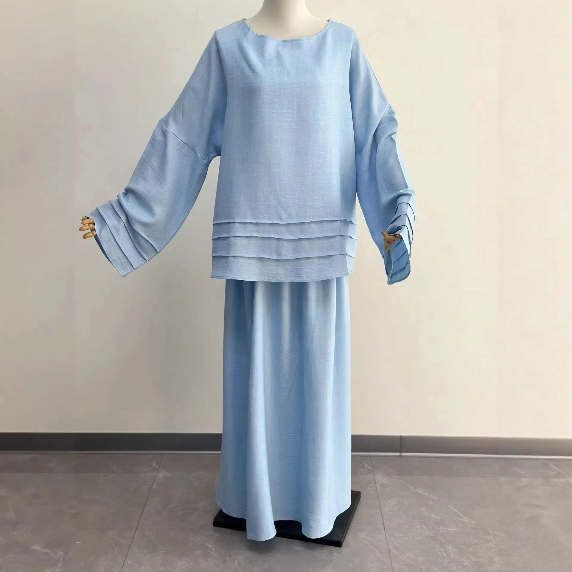 

Eid Muslim Sets for Women 2026 Ramadan Dubai Abaya Islam Clothing Turkey Kaftan Tops with Skirt Dress Femme Musulmane Ensembles