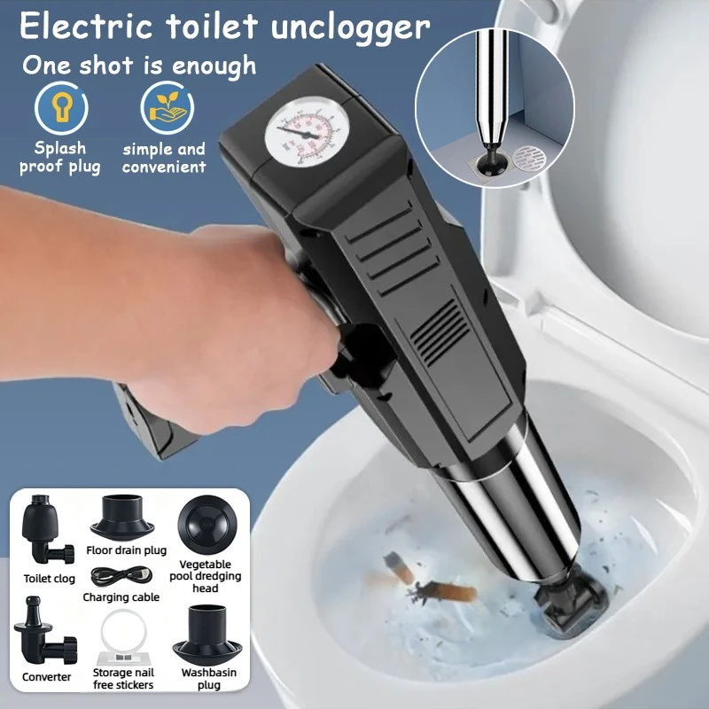 

Pneumatic high-pressure drainage blasting tool set electric stainless steel toilet unclogger and pipeline cleaner unclogging kit