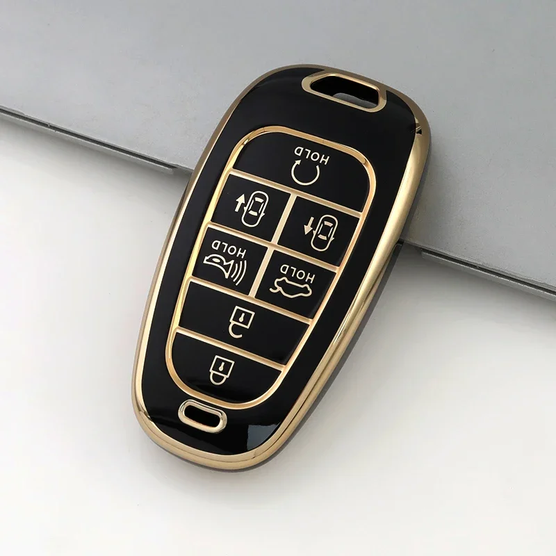 Tpu Car Key Case for Hyundai NX4 Santafe DN8 Tucson Sonata Solaris Hybrid Nexo Key Cover Holder Protector Shell Car Accessories