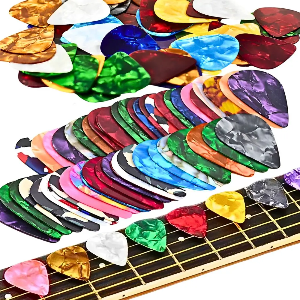 

36pcs 0.5mm Random Color Celluloid Guitar Picks, Bulk Colorful Guitar Plectrums for Acoustic Electric Guitar, Bass, Ukulele, Musical Instrument Accessories YMY