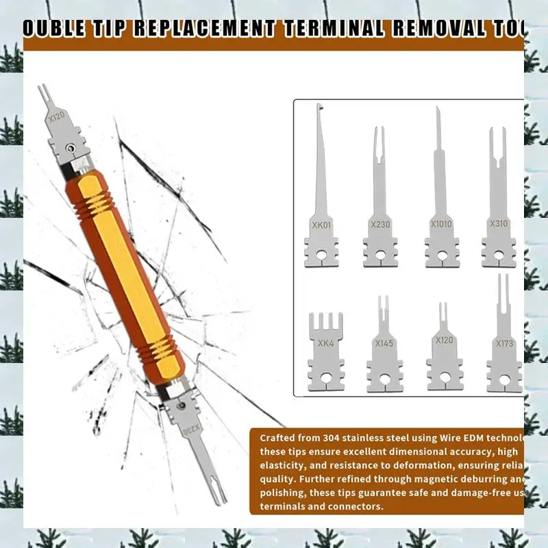 

ABLG Electrical Pin Removal Tool Kit,Double Tip Replacement Terminal Removal Tool,Suitable For AMP,Metri Pack,Molex Connector Du