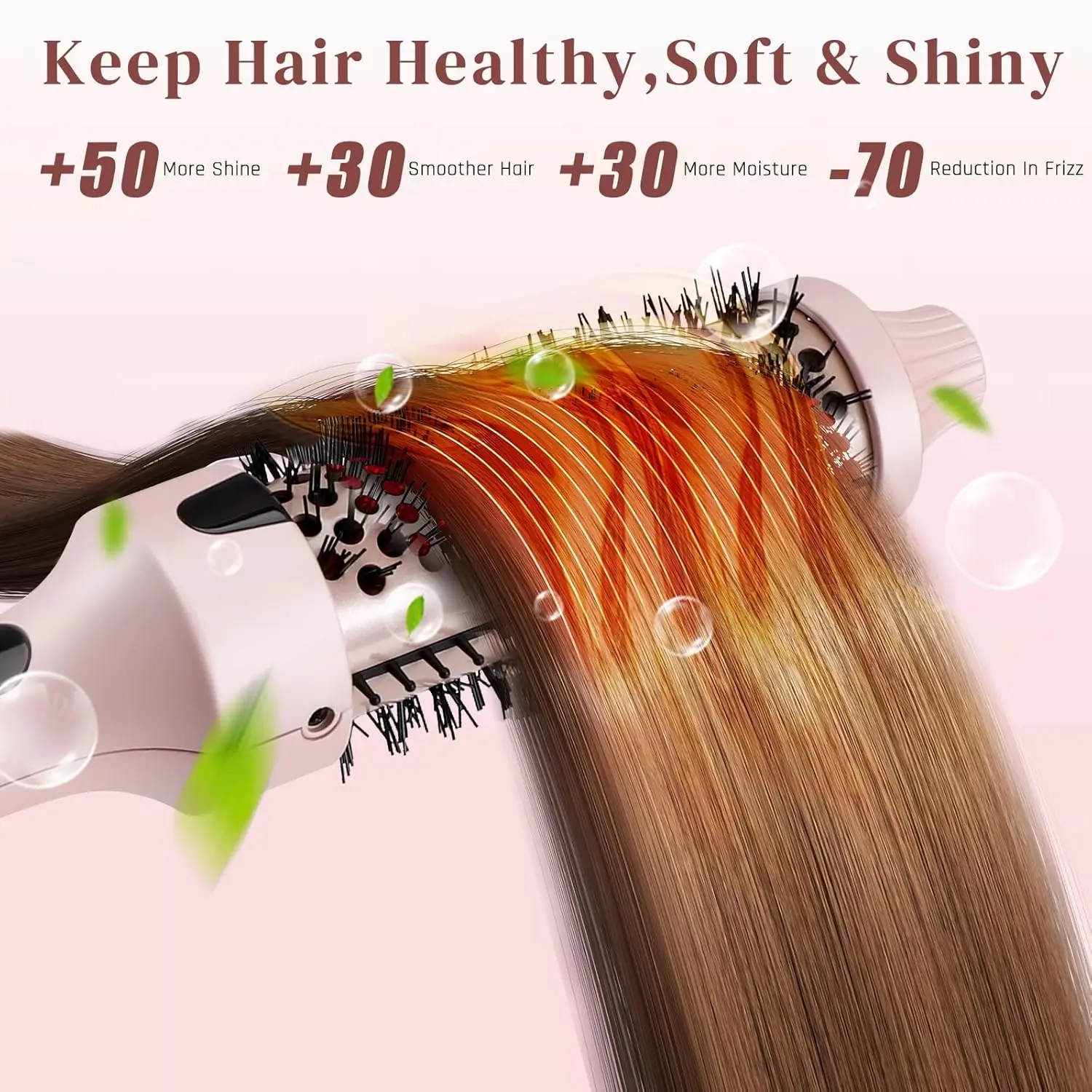 فرشاة حرارية 38 مللي متر برميل تكثيف فرشاة شعر ساخنة سيراميك مكواة تجعيد أيونية ناعمة تألق مستديرة ساخنة فرشاة حجم فضفاض