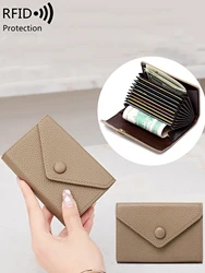RFIDanti-theft brush lychee embossed multi card slot women'scardbag portablewallet multifunctional credit card/currency/card bag