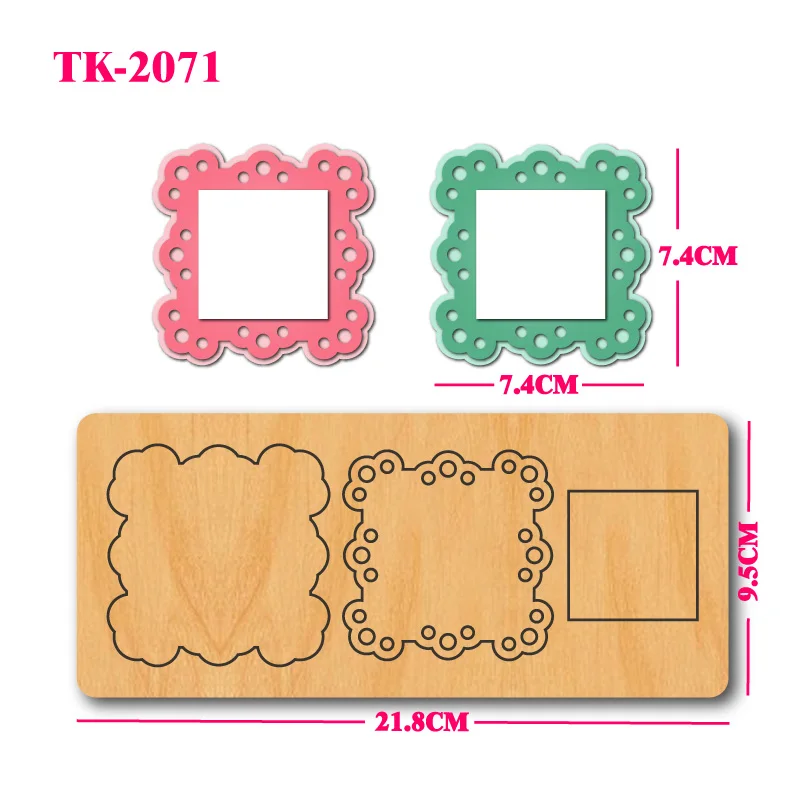 

Wooden lace square cutting mold, DIY mold making, scrapbook, embossing cutting template craft tool
