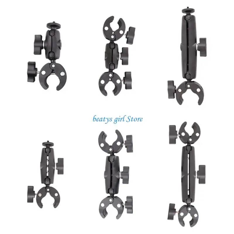 C7AB Shockproof Flexible Double Arm Bike Camera Holder for Stable Video Recording with Quick Release and Wide Compatibility