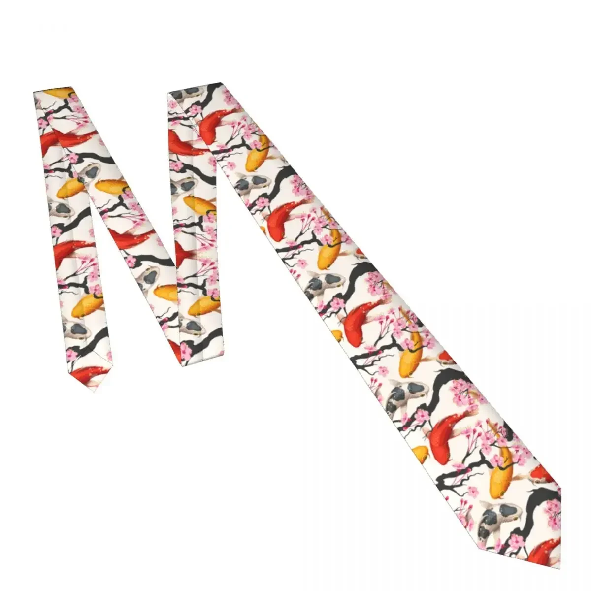 Koi Fish and Sakura Casual Neck for Men, Nail Pattern for Men, InjMens Presidency Kties for Wedding Party, Business Adult