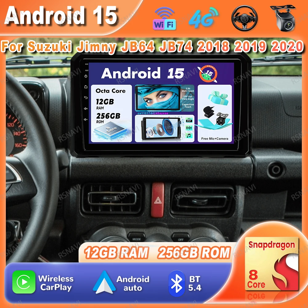 

Android 15 Car Radio For Suzuki Jimny JB64 JB74 2018-2020 Autoradio GPS 4G LTE DVD Navigation 5G WIFI DSP QLED Qualcomm Stereo