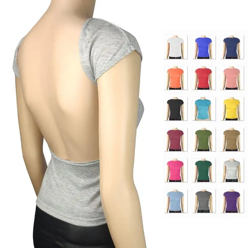 Women's Small Top Y22TP416 T-shirt Pure Color Front Back Wearable Bobbi Cross-Border Short Sleeve Regular Fit Other 100%