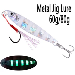 Ozean Boot Strand Meerwasser Angeln Drag Metall Jigging Lockt 60g 80g Künstliche Köder für Spanisch Makrele Bass Casting löffel Jigs