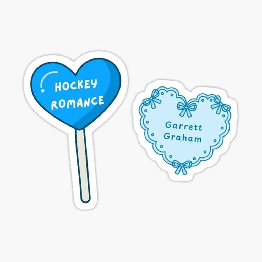 

hockey romance lollipop and Garrett Graham heart bows blue sticker pack Sticker for Laptop Decor Bedroom Car Cute Cartoon Art Fa