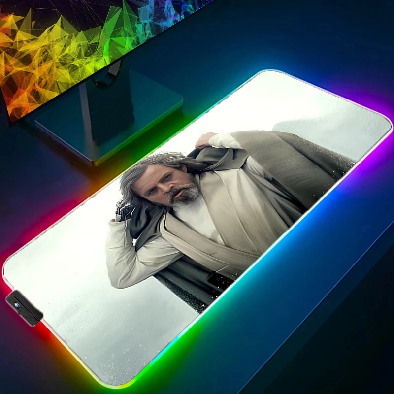 RGB LED Anime Mouse Pad Gamer Keyboard Pad Desk Mouse Mat S-star W-wars Carpet Rubber Tapis Souris Gaming Notbook PC Mousepad