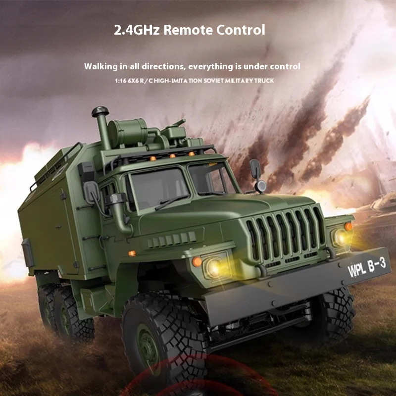 B-36 Ural รถบรรทุกทหารรุ่น RC รีโมทคอนโทรล Off-Road ปีนเขาหกล้อไดรฟ์ของเล่นรถสะสมจําลองรถ