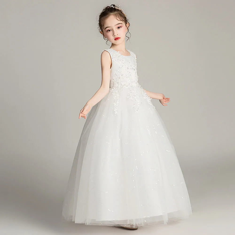 

HETISO элегантное свадебное платье для девочек, детские тюлевые платья принцессы с вышивкой, платье для выпускного вечера, branco infantil, платья para niñas