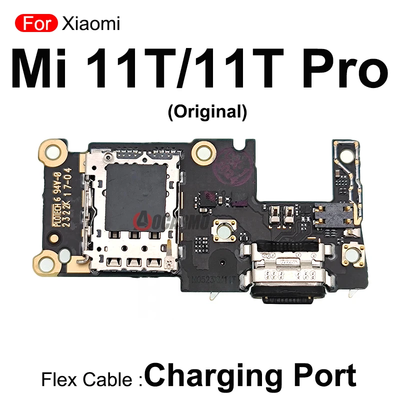 Aocarmo For Xiaomi Mi 11T Pro USB Charging Port Charger Dock With Sim Card Reader Flex Cable Replacement Parts