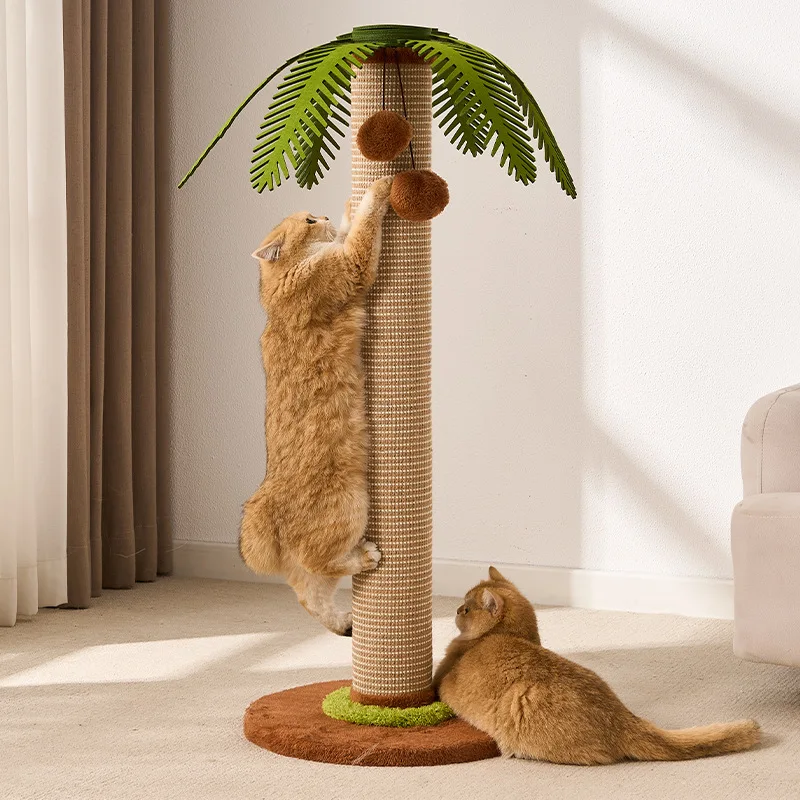 Cat Scratching Post Coconut Tree-Shaped Detachable Scratching Post for Cat, Durable Sisal Vertical Cat Scratchers, Pet Supplies