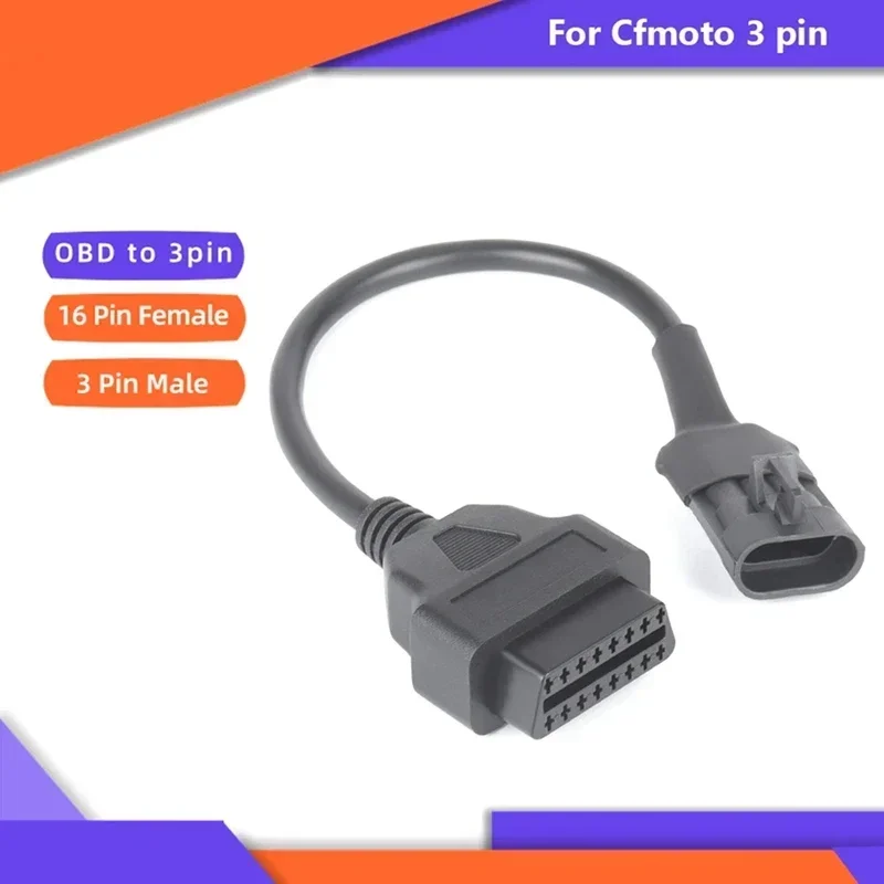 أداة إصلاح الدراجة النارية لـ CFMOTO DUCATI 3Pin Obd2 كابل تشخيص الدراجة النارية 3 Pin إلى 16Pin Obd موصل محول