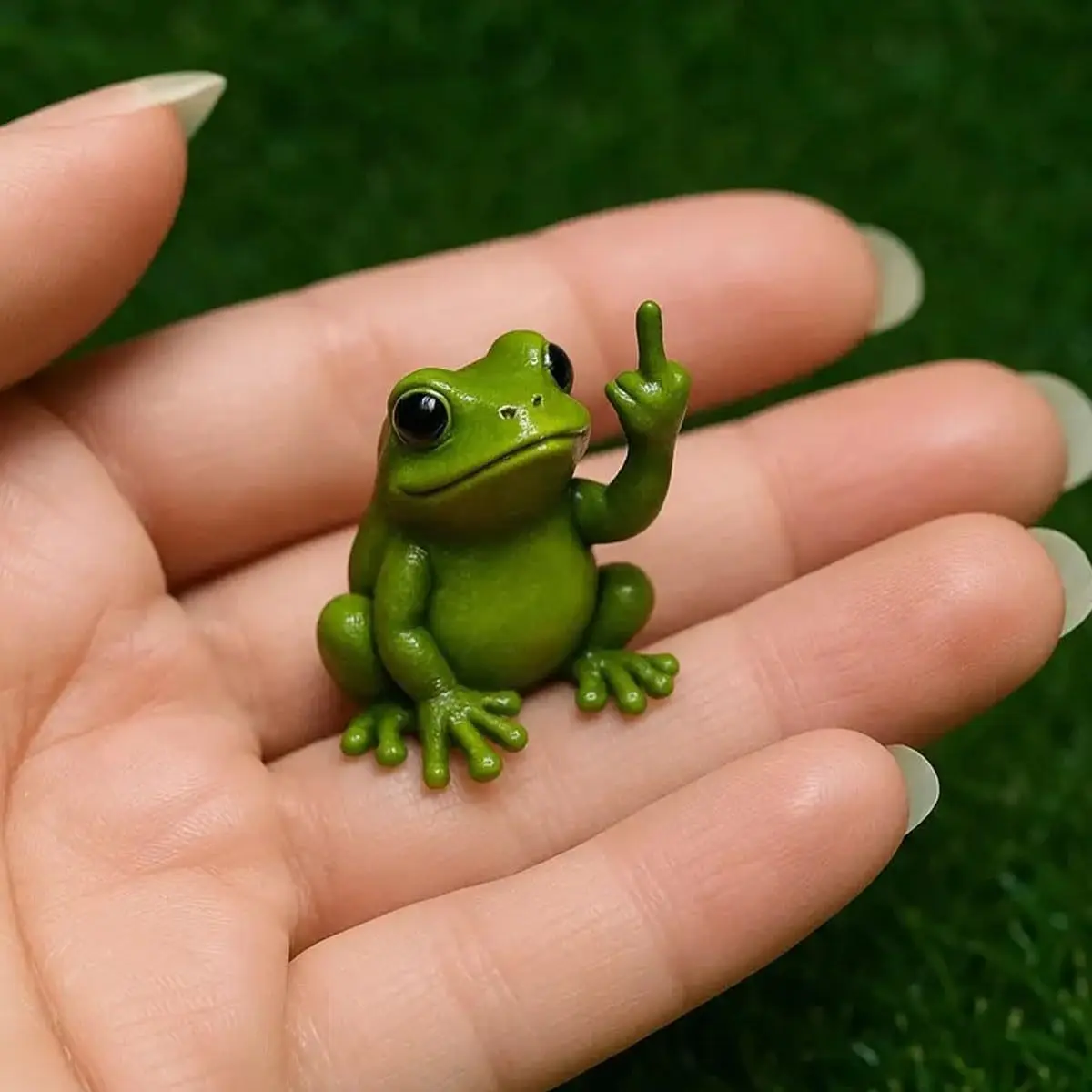 Middle Finger Animal Statue Mini Resin Figurine Highland Cattle Frog Dog Cat Sculpture Desktop Ornament Cute Decor For Home Desk