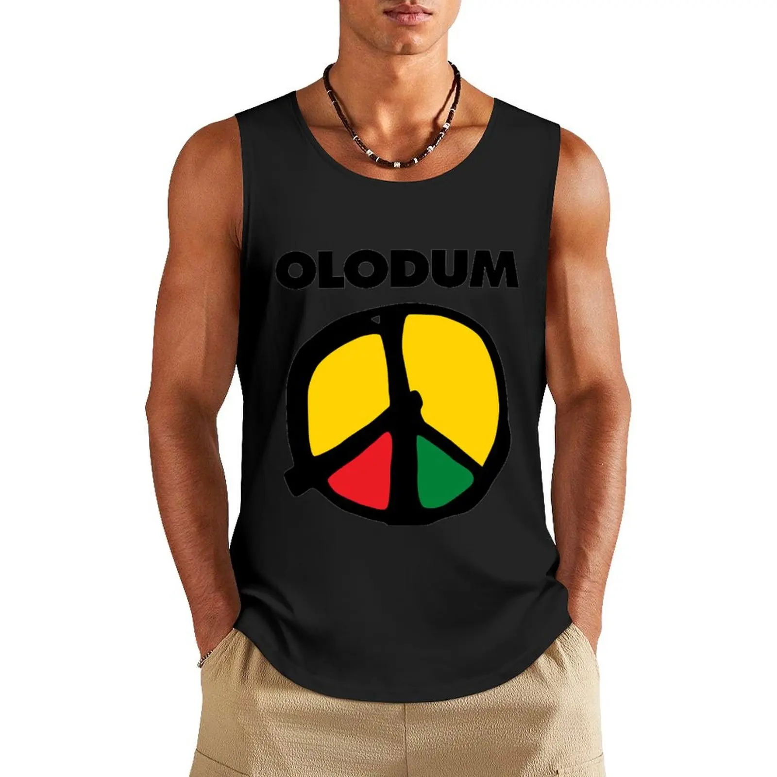 Olodum Michael Jackson PEACE and LOVE Tank Top Short sleeve Gym clothes